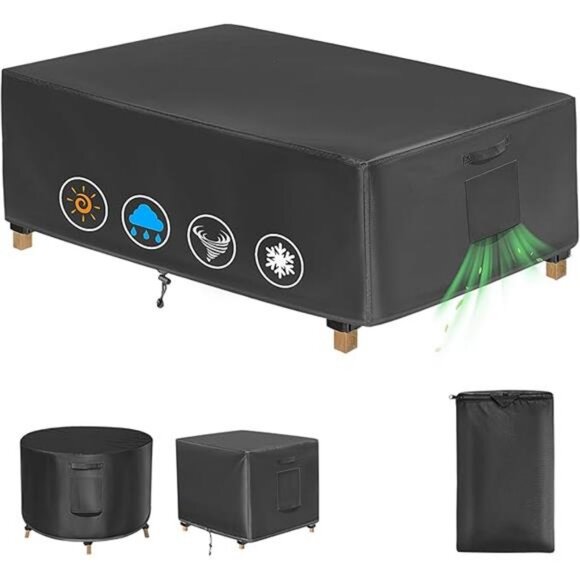 Patio Coffee Table Cover, Outdoor Table Covers Waterproof, UV Resistant Outdoor - Picture 7 of 7